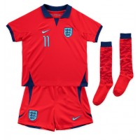 England Marcus Rashford #11 Fotballklær Bortedraktsett Barn VM 2022 Kortermet (+ korte bukser)